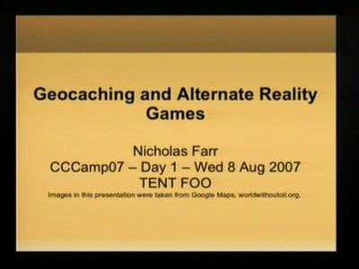Geocaching and Alternate Reality Games