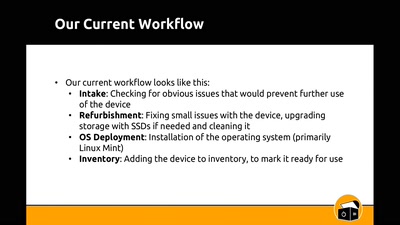 Speedrunning Laptop Deployment for Non-Profit Organisations