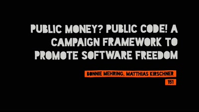 Public Money? Public Code! A campaign framework to promote software freedom