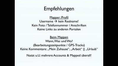 &quot;Ich weiß was Du letzten Sommer gemappt hast!&quot; - Datenspuren im OpenStreetMap Projekt