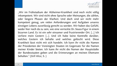 Meine Demenz gehört mir? – Philosophische und Literarische Blicke auf Privatheit(-sverletzungen) in Pflegesituationen.