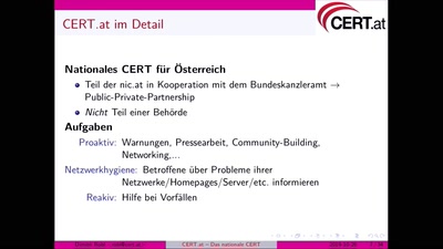 CERT.at - das nationale Computer Emergency Response Team