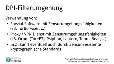 Pluggable Transports basierte Zensurumgehung
